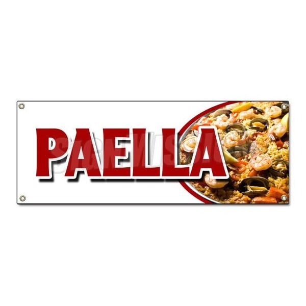 Signmission PAELLA BANNER SIGN spanish seafood clam shrimp mussel rice special food - B-PAELLA