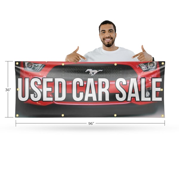 Signmission Used Car Sale, 36 Inch x 96 Inch, Vinyl Banner - B-96-30901