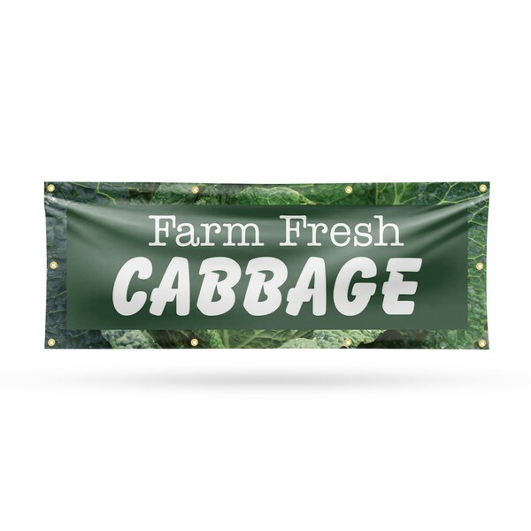 Signmission Farm Fresh Cabbage, 36 Inch x 96 Inch, Vinyl Banner - B-96-30583