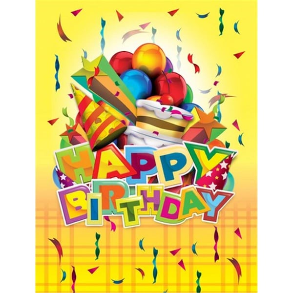 Carolines Treasures Happy Birthday Party Flag Canvas House Size - APH8873CHF
