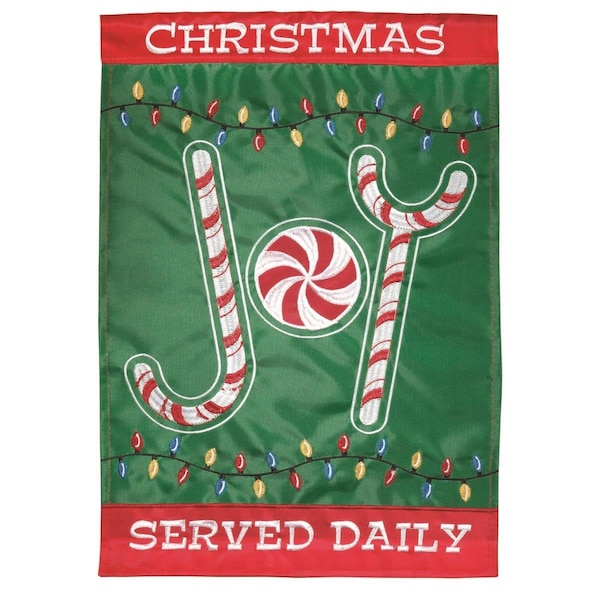 Dicksons 13 x 18 in Joy Served Double Applique Garden Flag - M011227
