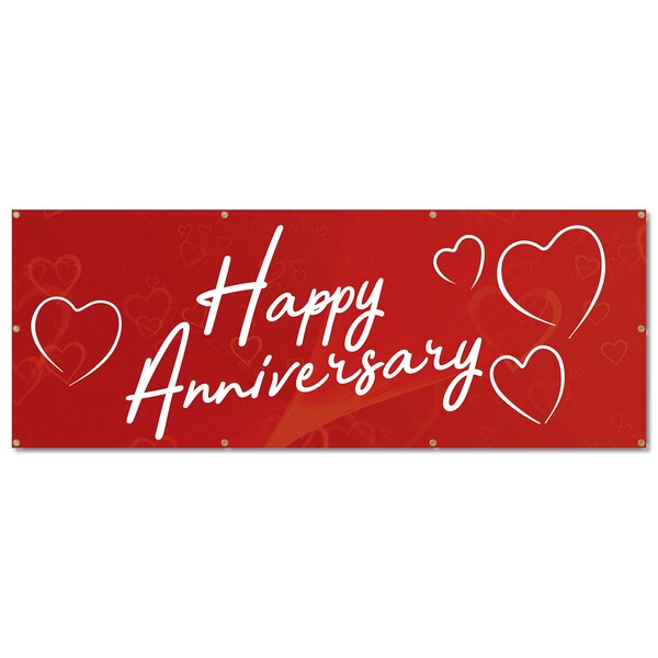 Signmission Happy Anniversary, 36 Inch, Banner - B-96-30389
