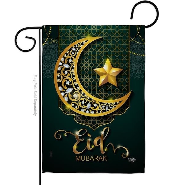 Ornament Collection Ornament Collection G192403-BO 13 x 18.5 in. Bright Eid Mubarak Garden Flag with Religious Faith Double-Sided Decorative Vertical House Decoration Banner Yard Gift - G192403-BO