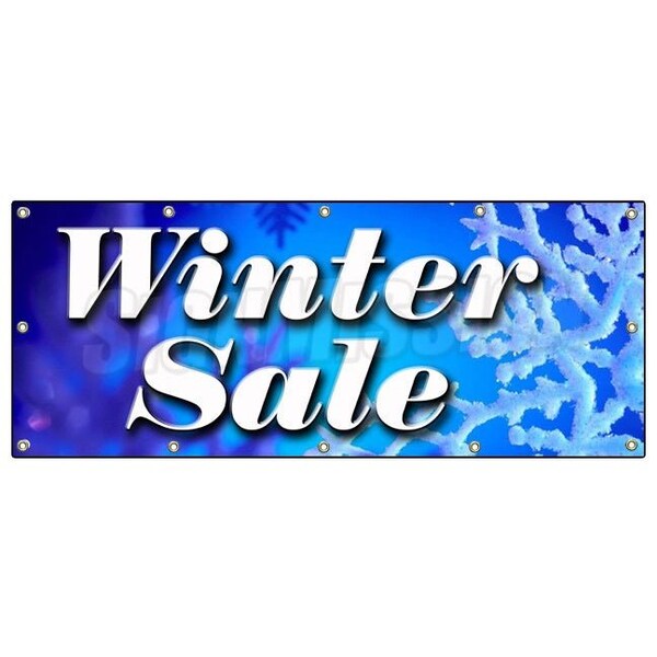 Signmission WINTER SALE BANNER SIGN store clearance signs huge 50% 25% 10% off - B-120 WINTER SALE