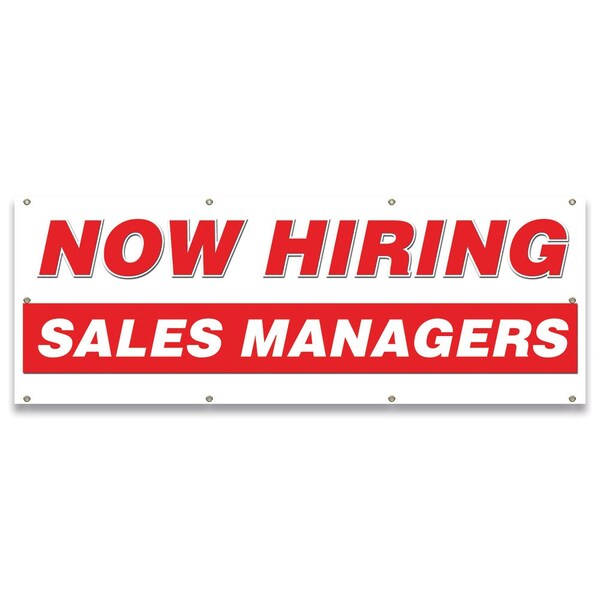 Signmission Now Hiring Sales Managers Banner Apply Inside Accepting Application Single Sided - B-96-30300