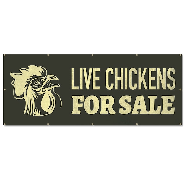 Signmission Live Chickens, 48 Inch, Banner - B-120-30400