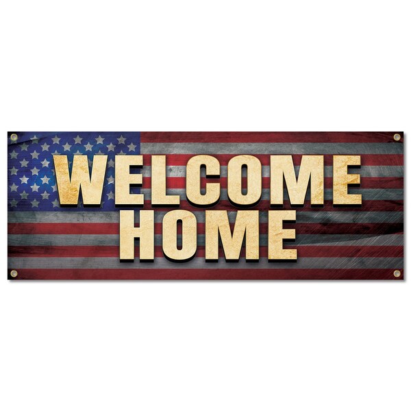 Signmission Welcome Home, 18 Inch, Banner - B-30436