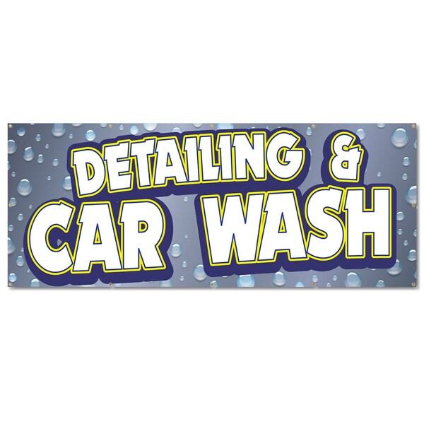 Signmission Detailing And Car Wash, 48 Inch, Banner - B-120-30368