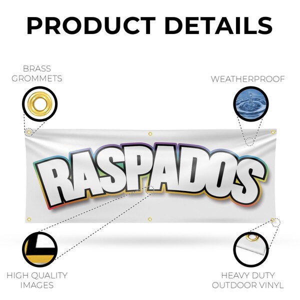 Signmission Raspados, 24 Inch x 72 Inch, Vinyl Banner - B-72-30829