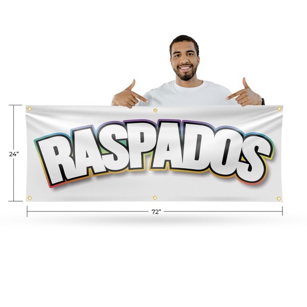 Signmission Raspados, 24 Inch x 72 Inch, Vinyl Banner - B-72-30829