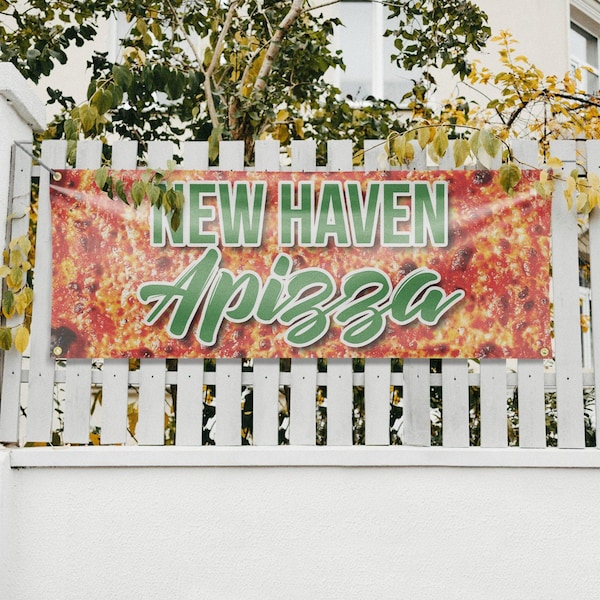 Signmission New Haven Apizza, 18 Inch x 48 Inch, Vinyl Banner - B-30752