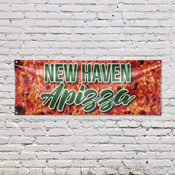 Signmission New Haven Apizza, 18 Inch x 48 Inch, Vinyl Banner - B-30752