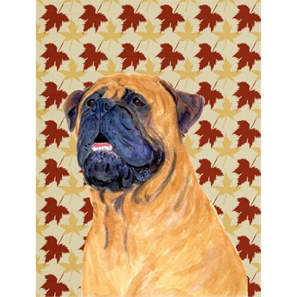 Patioplus 15 x 15 in. Mastiff Fall Leaves Portrait Flag Garden Size - PA252023