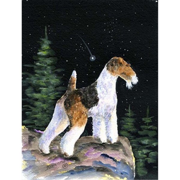 Patioplus Starry Night Fox Terrier Flag - Garden Size; 11 x 15 in. - PA244442