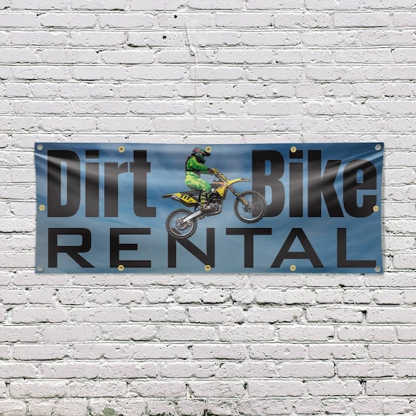 Signmission Dirt Bike Rental, 48 Inch x 120 Inch, Vinyl Banner - B-120-30545
