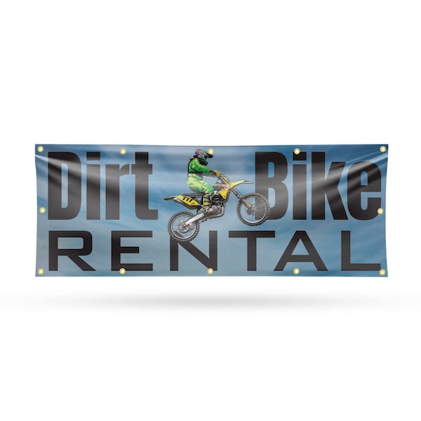 Signmission Dirt Bike Rental, 48 Inch x 120 Inch, Vinyl Banner - B-120-30545