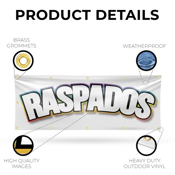 Signmission Raspados, 48 Inch x 120 Inch, Vinyl Banner - B-120-30829