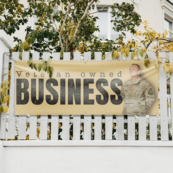 Signmission Veteran Owned Business, 24 Inch x 72 Inch, Vinyl Banner - B-72-30915