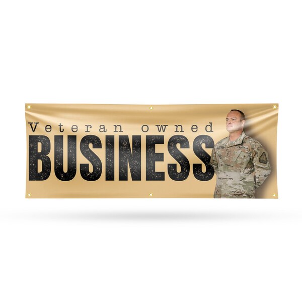 Signmission Veteran Owned Business, 24 Inch x 72 Inch, Vinyl Banner - B-72-30915