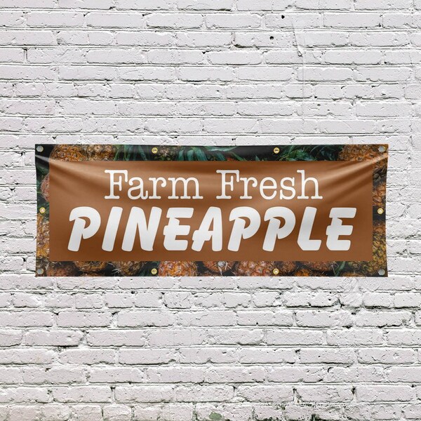Signmission Farm Fresh Pineapples, 36 Inch x 96 Inch, Vinyl Banner - B-96-30608