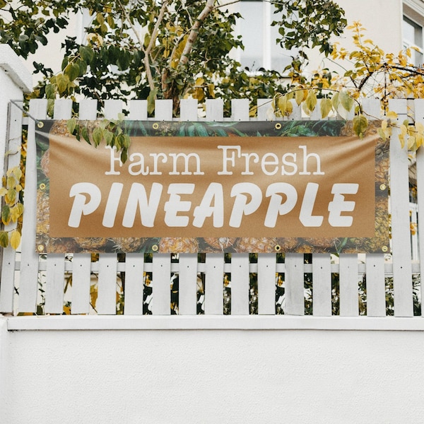 Signmission Farm Fresh Pineapples, 36 Inch x 96 Inch, Vinyl Banner - B-96-30608