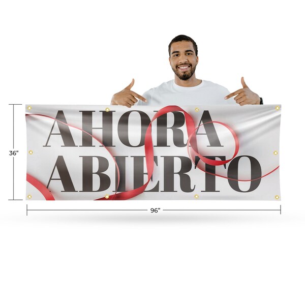 Signmission Ahora Abierto, 36 Inch x 96 Inch, Vinyl Banner - B-96-30455
