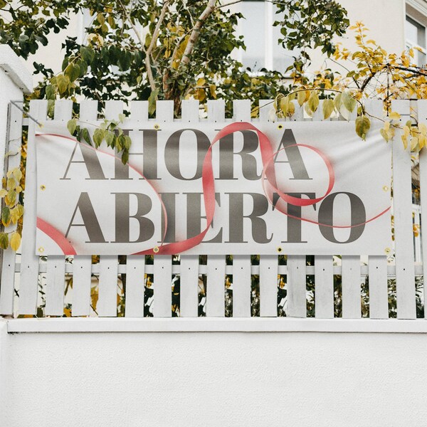 Signmission Ahora Abierto, 36 Inch x 96 Inch, Vinyl Banner - B-96-30455
