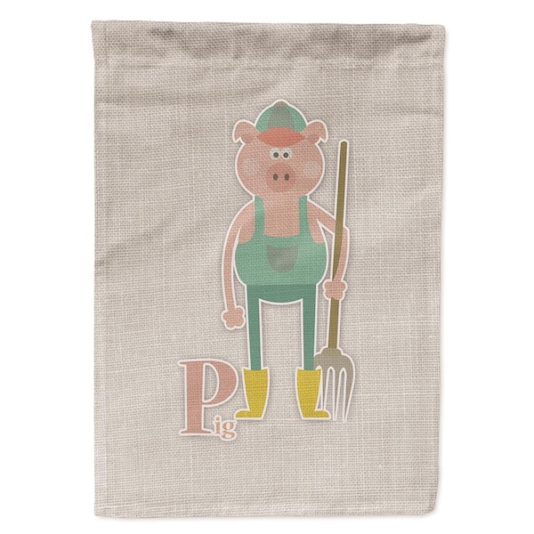 Carolines Treasures Alphabet P for Pig Garden Size Flag - BB5741GF