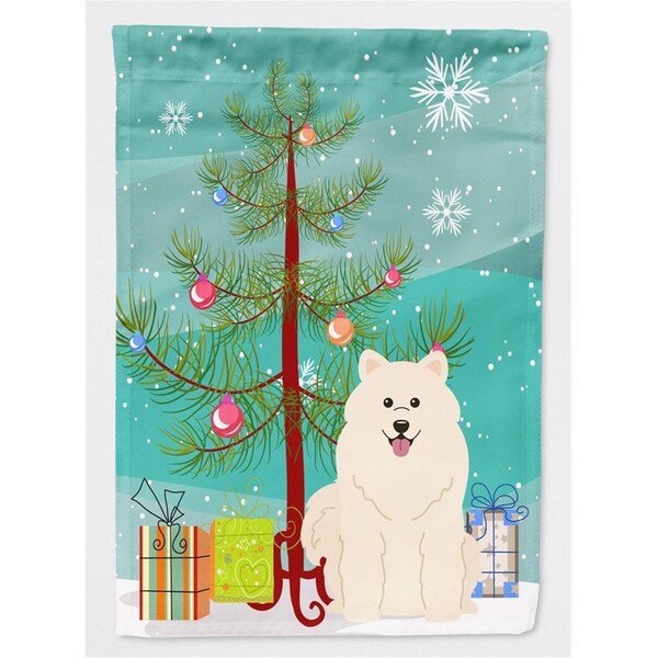 Patioplus Merry Christmas Tree Samoyed Flag Garden Size - PA224858