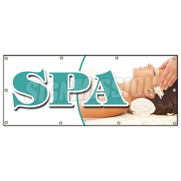 Signmission SPA BANNER SIGN deep tissue swedish aromatherapy facial reflexology - B-96 SPA