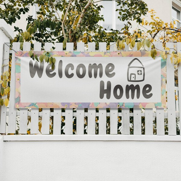 Signmission Welcome Home, 36 Inch x 96 Inch, Vinyl Banner - B-96-30937