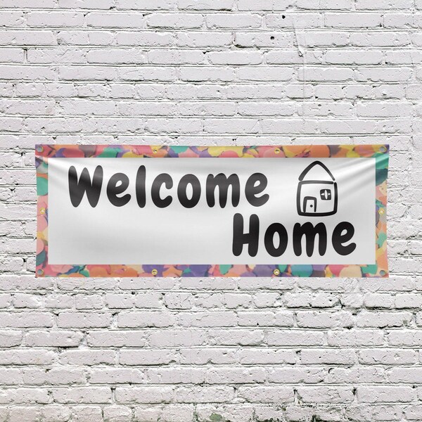 Signmission Welcome Home, 36 Inch x 96 Inch, Vinyl Banner - B-96-30937