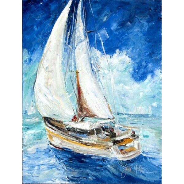 Carolines Treasures Sailboats In Blue Flag Garden Size - JMK1153GF