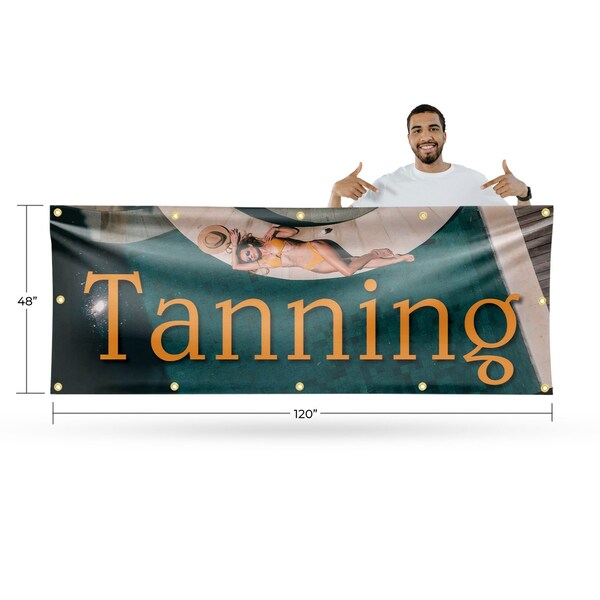 Signmission Tanning, 48 Inch x 120 Inch, Vinyl Banner - B-120-30879