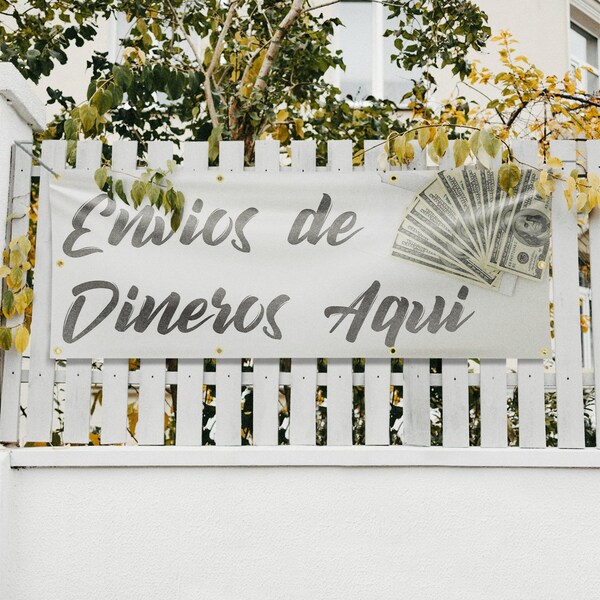 Signmission Envios de Dineros Aqui, 36 Inch x 96 Inch, Vinyl Banner - B-96-30561