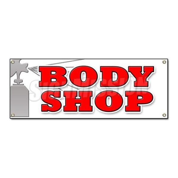 Signmission BODY SHOP BANNER SIGN car auto body shop signs repair work dents accident - B-BODY SHOP