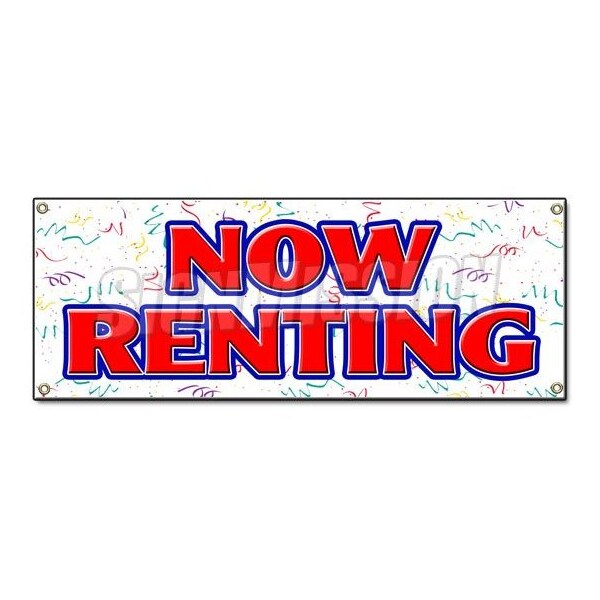 Signmission NOW RENTING BANNER SIGN for lease rent office retail space apartment home house - B-NOW RENTING