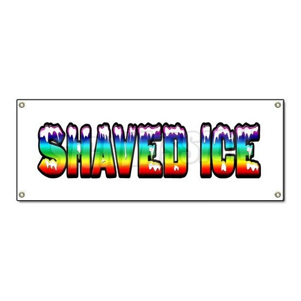 Signmission SHAVED ICE BANNER SIGN hawaiian cart stand signs Italian water sno snow cone - B-SHAVED ICE
