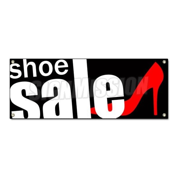 Signmission SHOE SALE BANNER SIGN store shoes clearance signs boots 50% huge store wide - B-SHOES