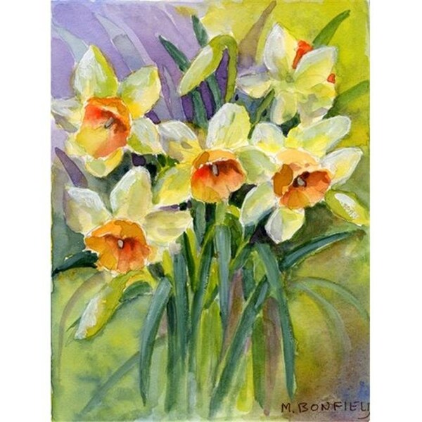 Carolines Treasures Carolines Treasures BMBO0880CHF Daffodils by Maureen Bonfield Flag Canvas House Size - BMBO0880CHF
