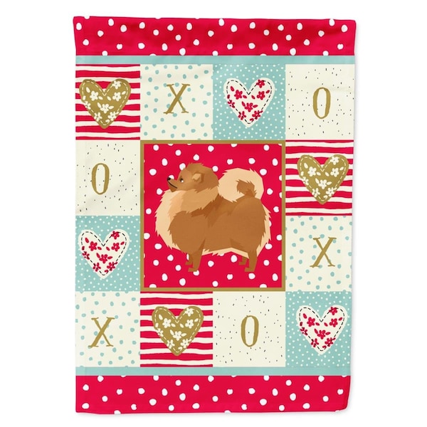 Carolines Treasures 11 x 0.01 x 15 in. Pomeranian Love Garden Flag - CK5945GF