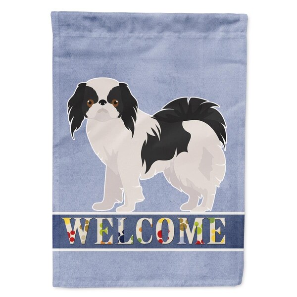 Carolines Treasures Japanese Chin Welcome Flag Canvas House Size - CK3654CHF