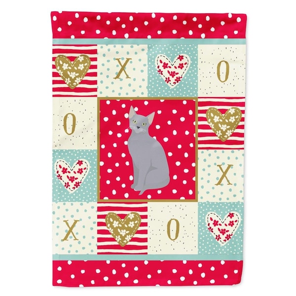 Carolines Treasures 11 x 0.01 x 15 in. Russian Blue Cat Love Garden Flag - CK5782GF
