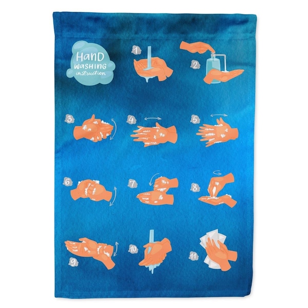 Carolines Treasures 11 x 0.01 x 15 in. Hand Washing Instructions Garden Flag - CK7314GF