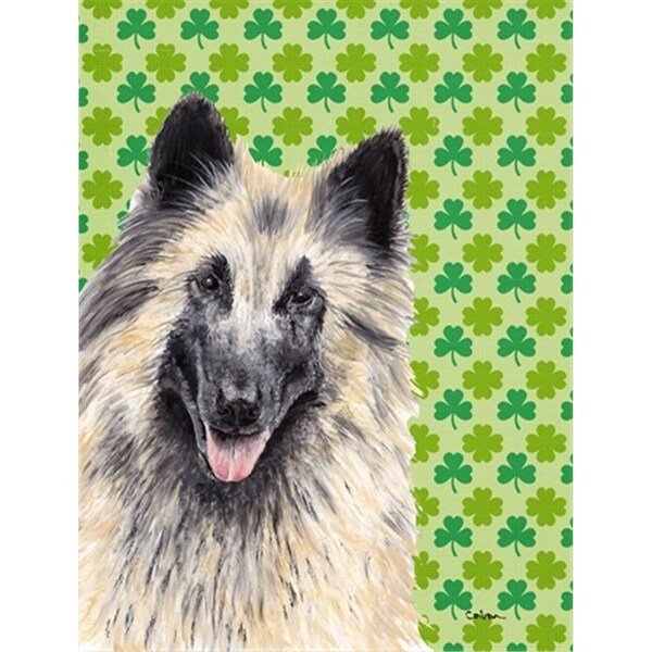 Patioplus 15 x 15 In. Belgian Tervuren St. Patricks Day Shamrock Portrait Flag; Garden Size - PA631338