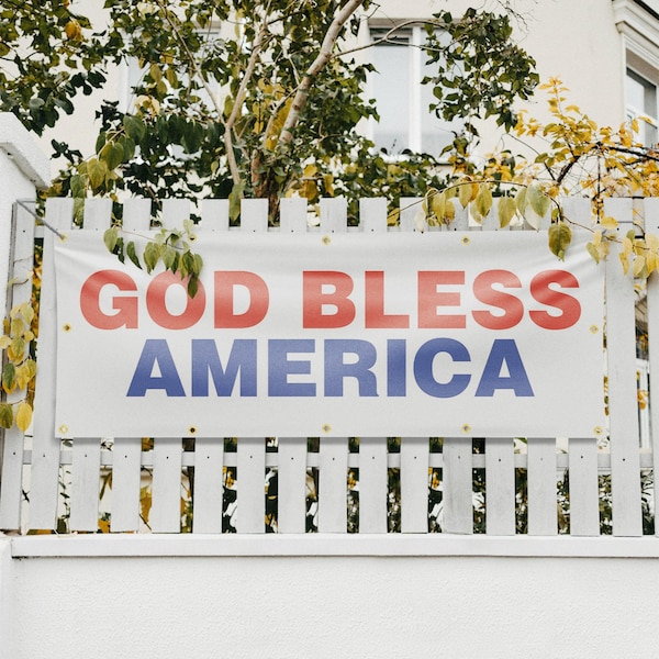 Signmission God Bless America, 48 Inch x 120 Inch, Vinyl Banner - B-120-30675