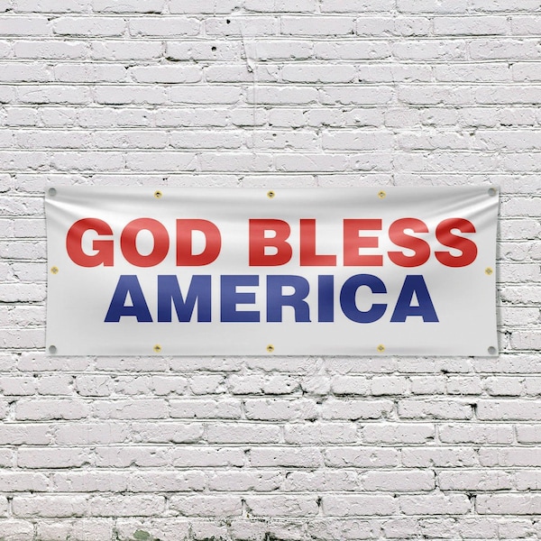 Signmission God Bless America, 48 Inch x 120 Inch, Vinyl Banner - B-120-30675