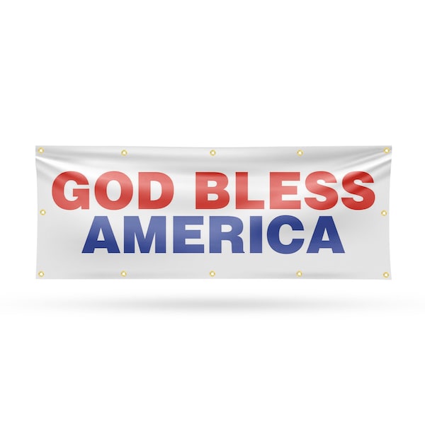 Signmission God Bless America, 48 Inch x 120 Inch, Vinyl Banner - B-120-30675