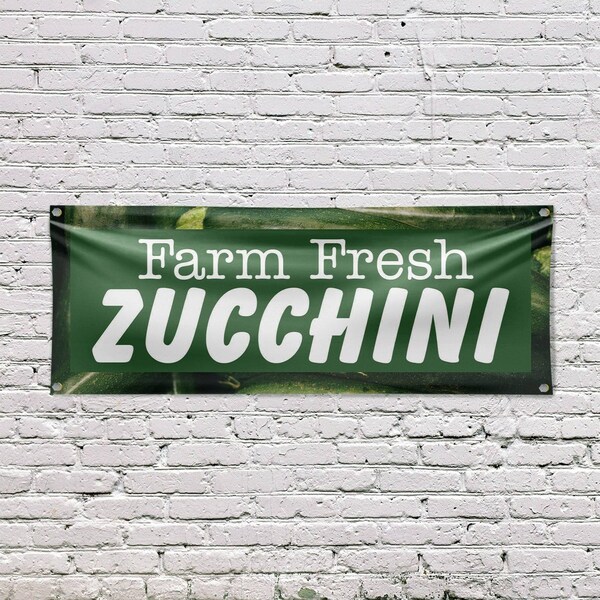 Signmission Farm Fresh Zucchini, 18 Inch x 48 Inch, Vinyl Banner - B-30622