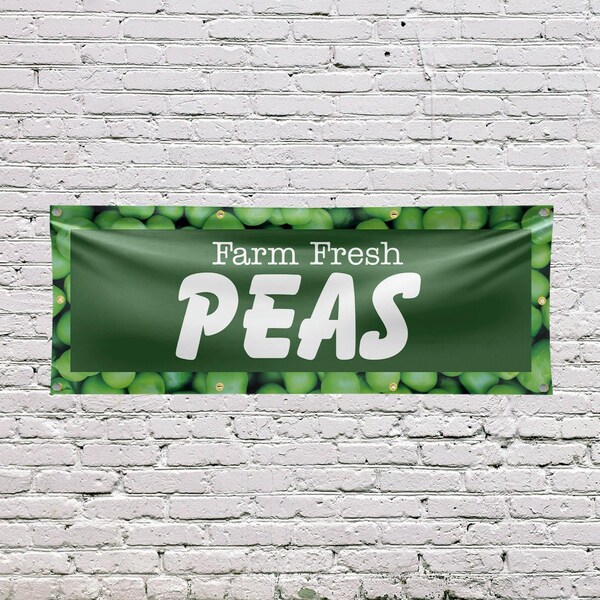 Signmission Farm Fresh Peas, 36 Inch x 96 Inch, Vinyl Banner - B-96-30607
